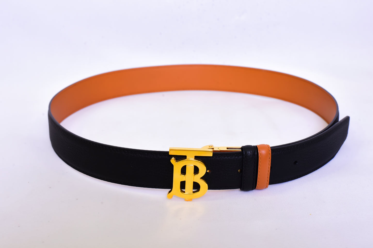 Burberry TB Logo Black Orange Belt