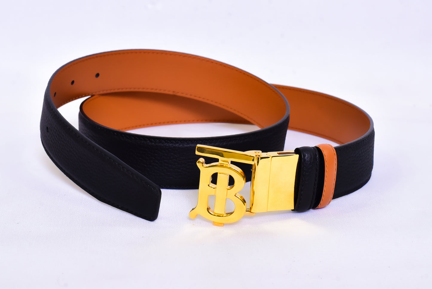 Burberry TB Logo Black Orange Belt