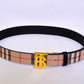 Burberry Golden Logo Pattern Belt