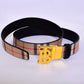 Burberry Golden Logo Pattern Belt