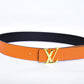 Louis.Vuitton Logo Orange Black Belt