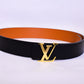 Louis.Vuitton Logo Orange Black Belt