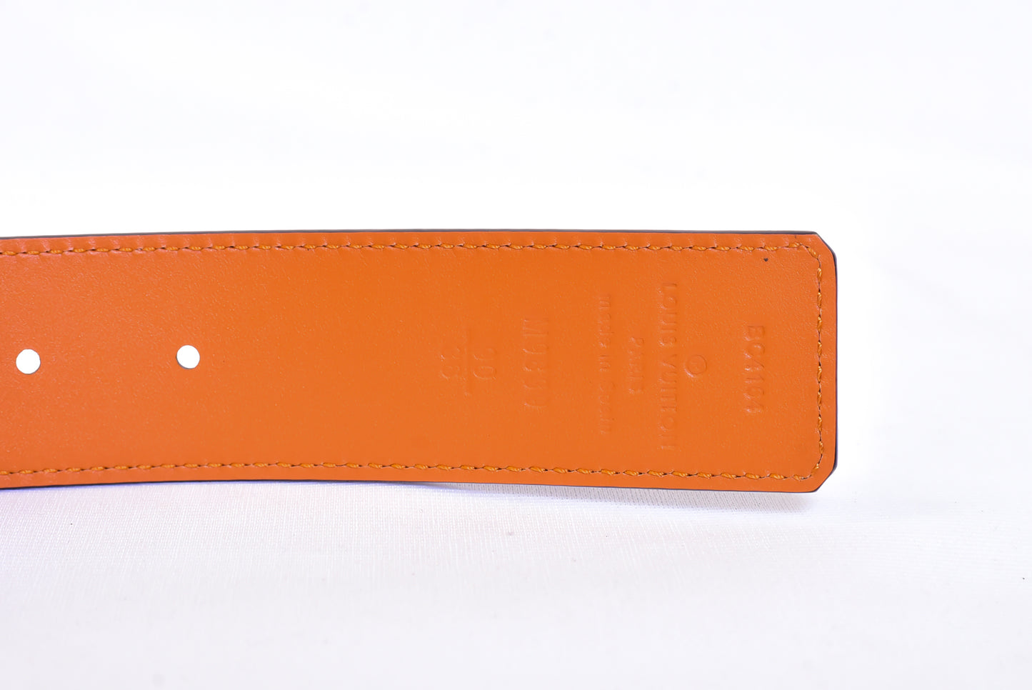 Louis.Vuitton Logo Orange Black Belt