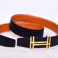 Hermes Golden Logo Orange Black Belt