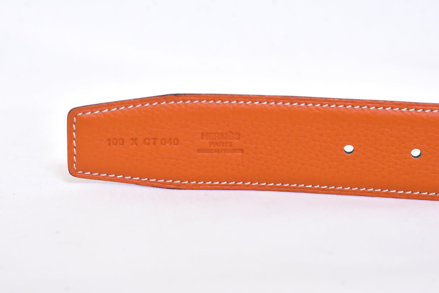 Hermes Golden Logo Orange Black Belt