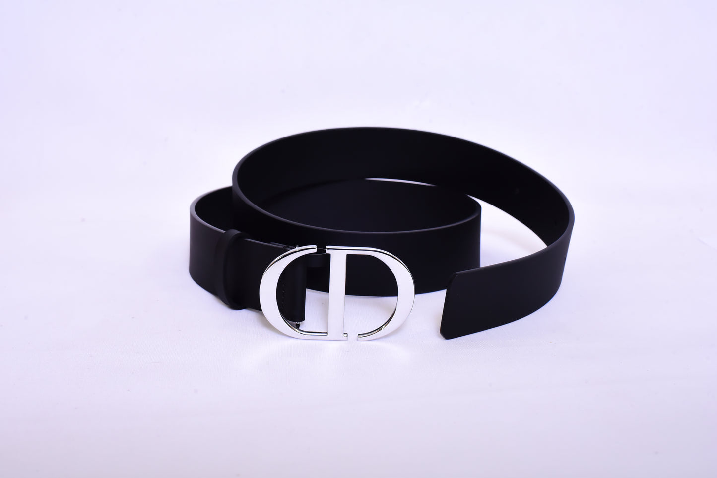 Dior Silver CD Logo Black Belt