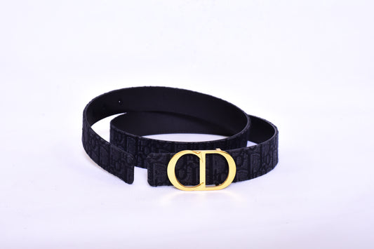 Dior CD Logo Black Cloth Belt