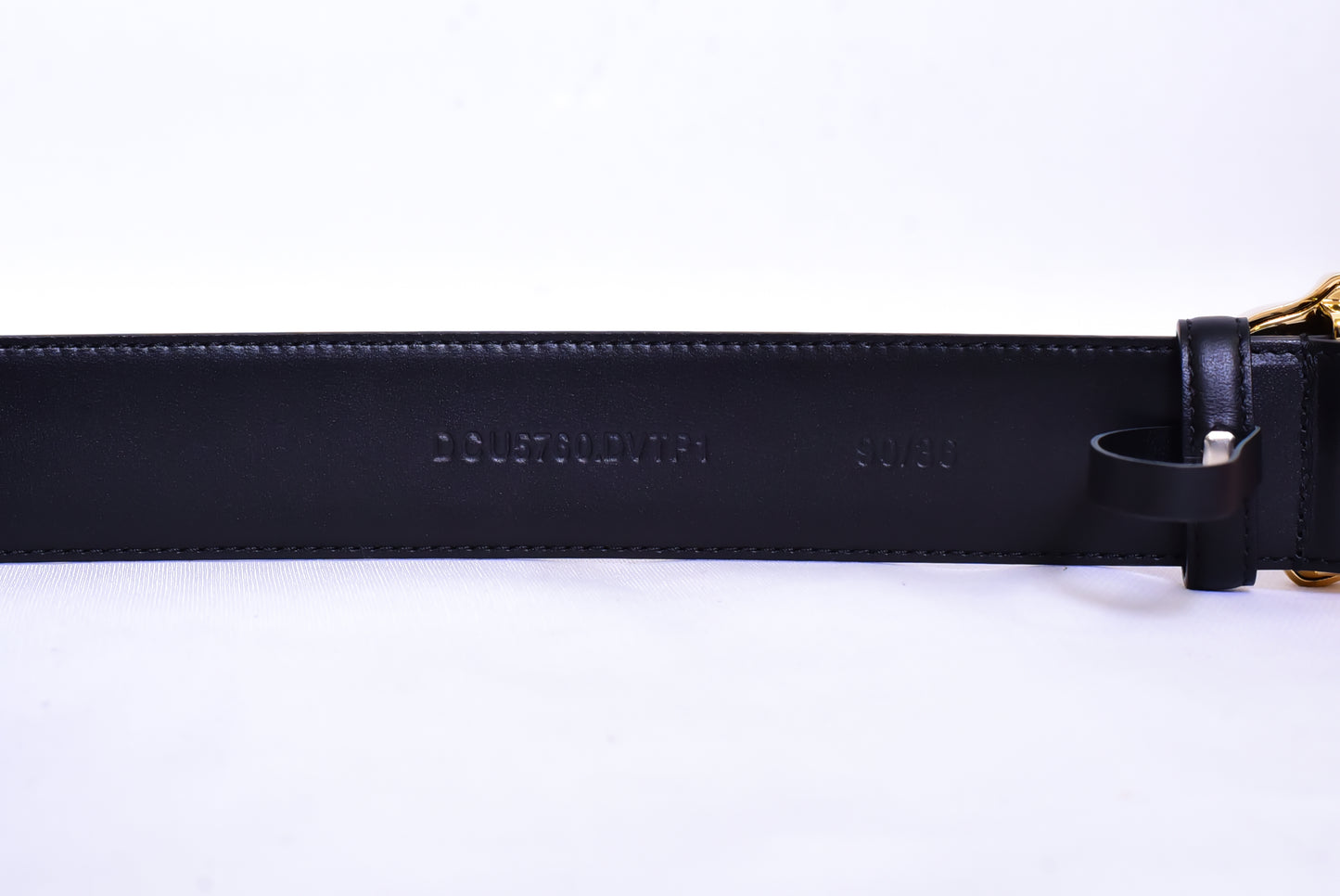 Versace Round Golden Logo Black Belt