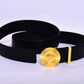 Versace Round Golden Logo Black Belt