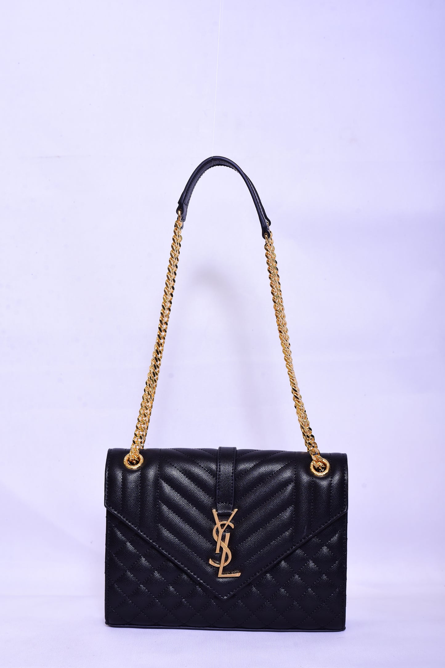 YSL Black Texture Leather Bag