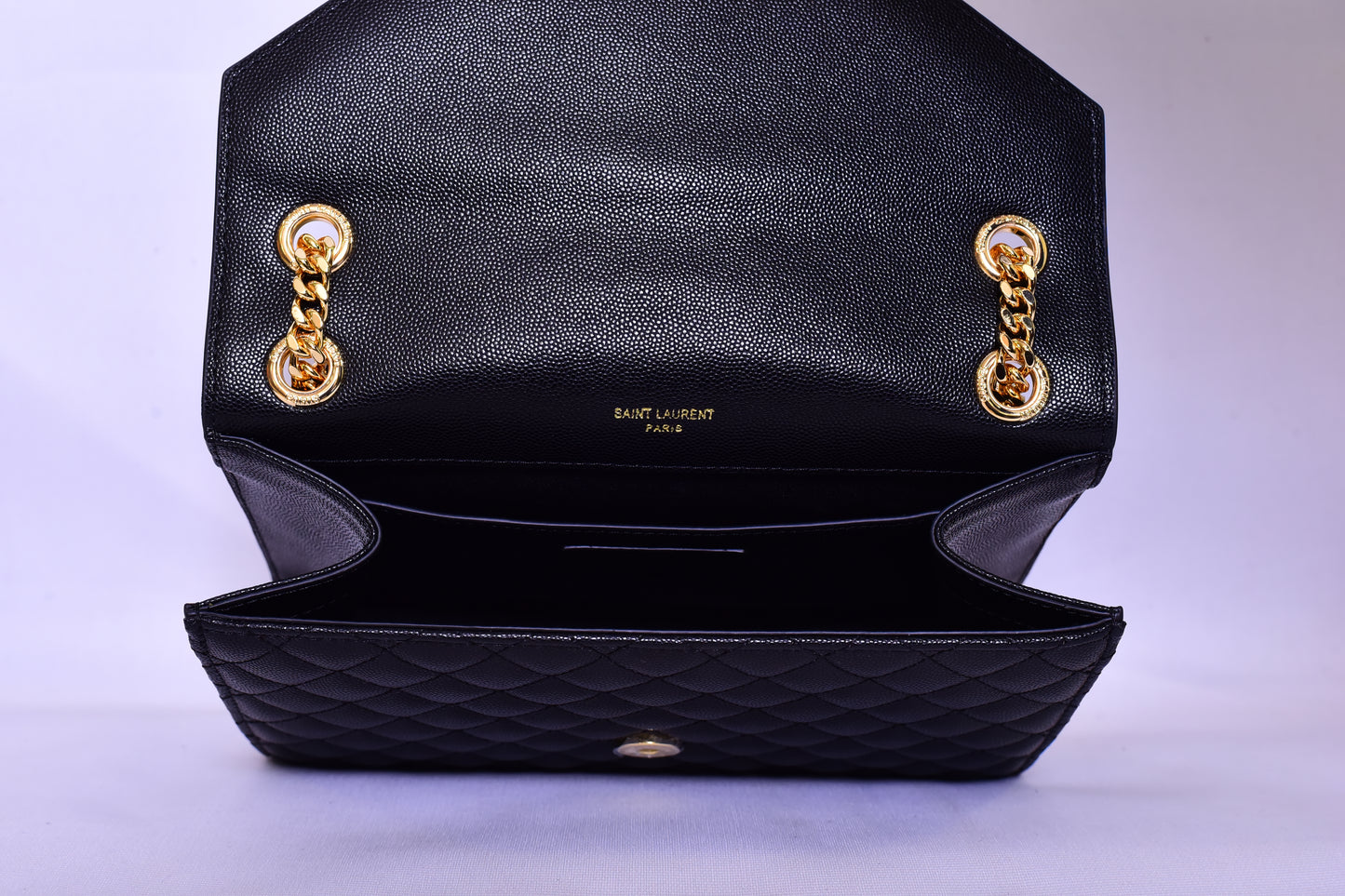 YSL Black Texture Leather Bag