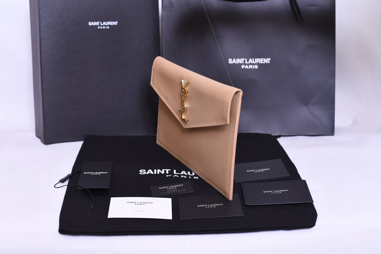 YSL Golden Logo Clutch