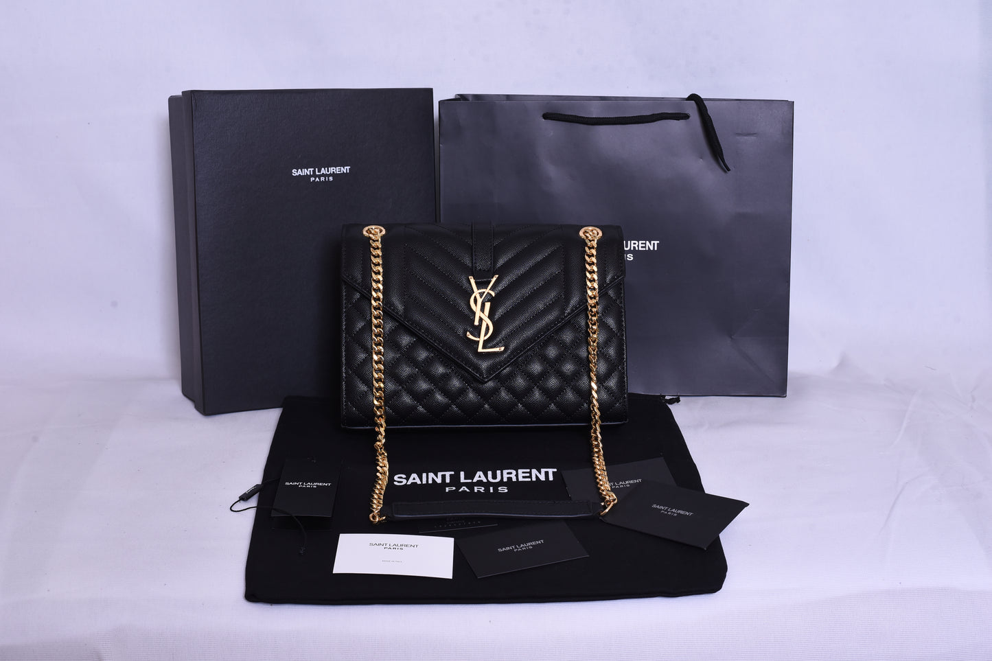 YSL Black Texture Leather Bag