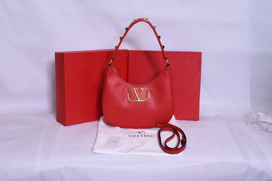 Valentino Golden Logo Red Bag