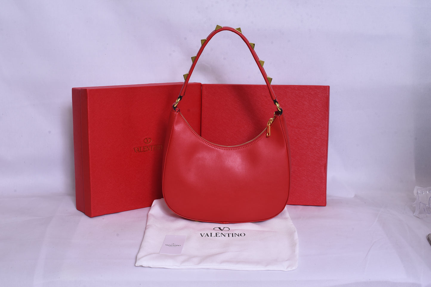 Valentino Golden Logo Red Bag