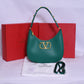 Valentino Golden Logo Green Bag