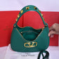 Valentino Golden Logo Green Bag