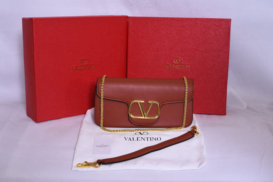 Valentino Golden Logo Orange Small Bag