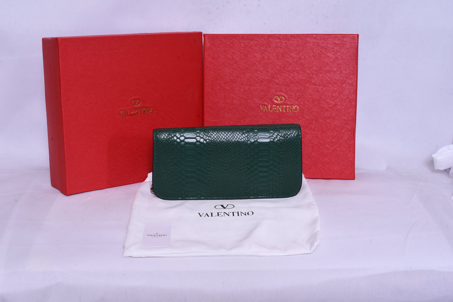 Valentino Silver Logo Green Small Bag