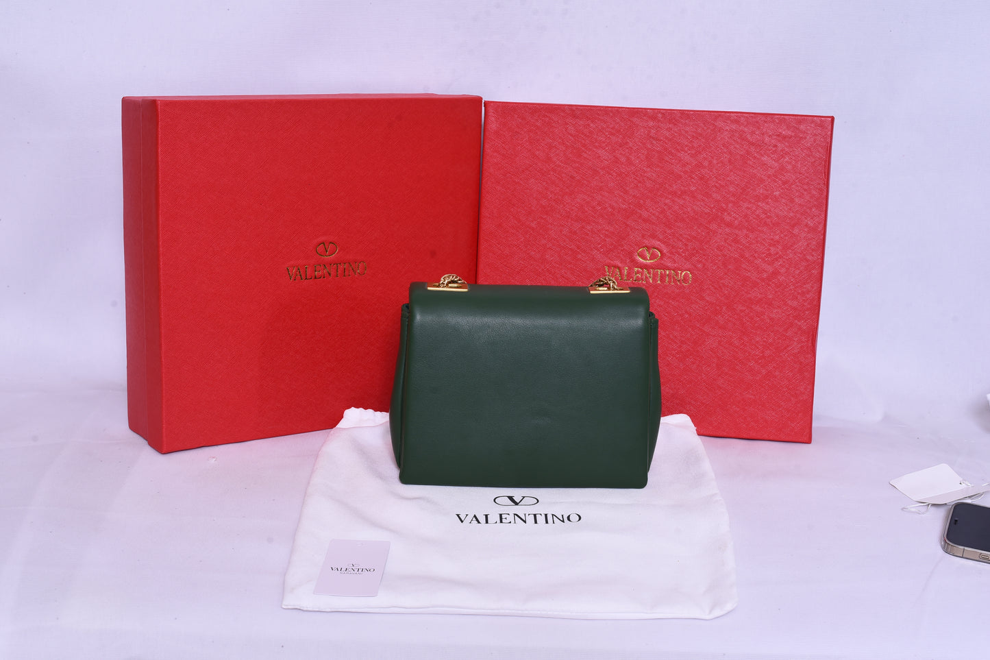 Valentino Logo Dark Green Mini Bag