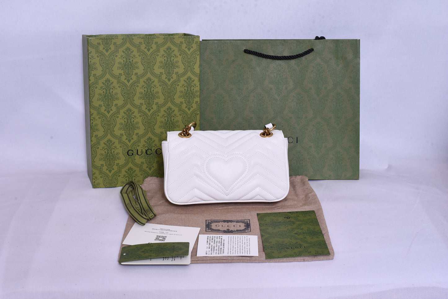 Gucci GG Logo White Bag