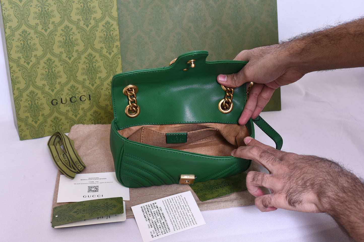 Gucci GG Logo Green Bag