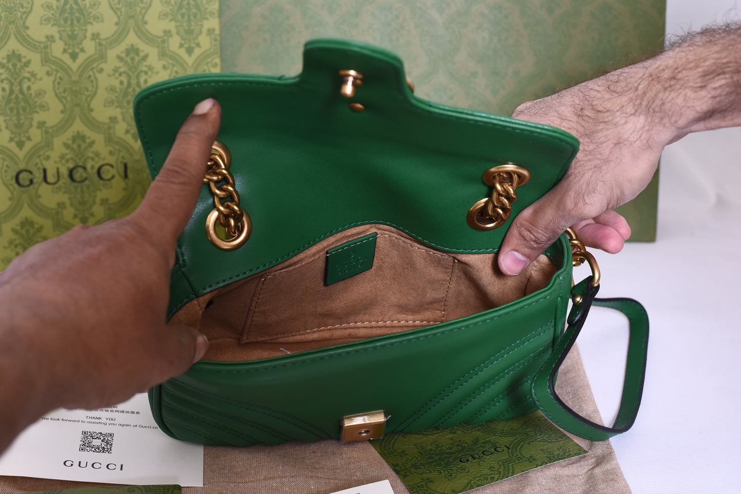 Gucci GG Logo Green Bag