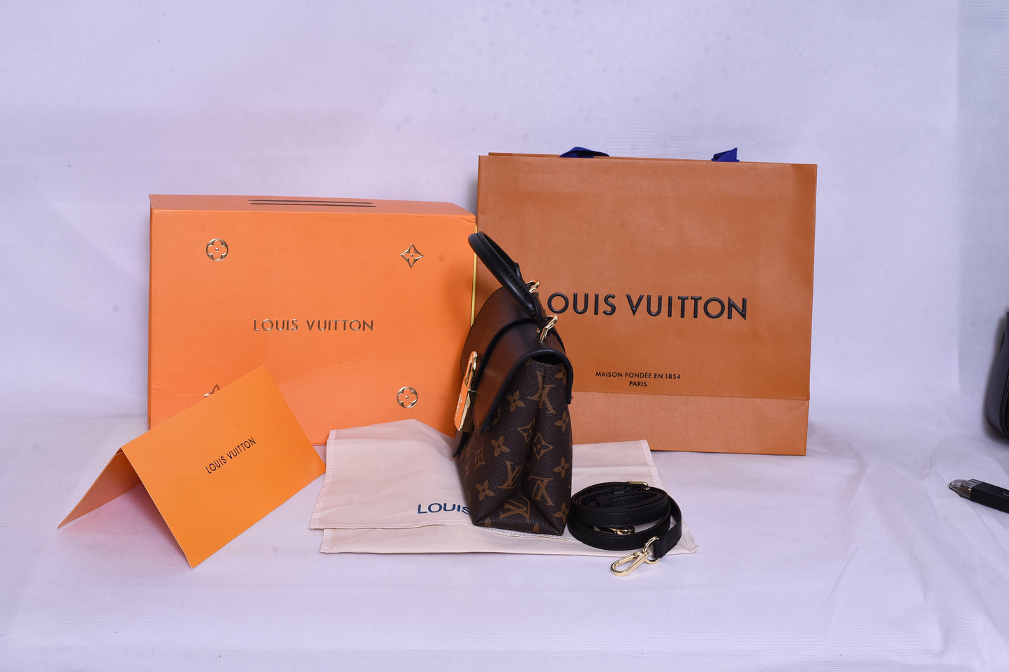 LV Logo Pattern Brown Mini Bag