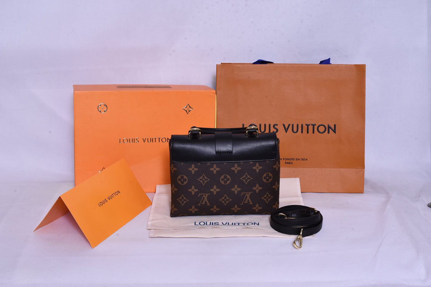 LV Logo Pattern Brown Mini Bag