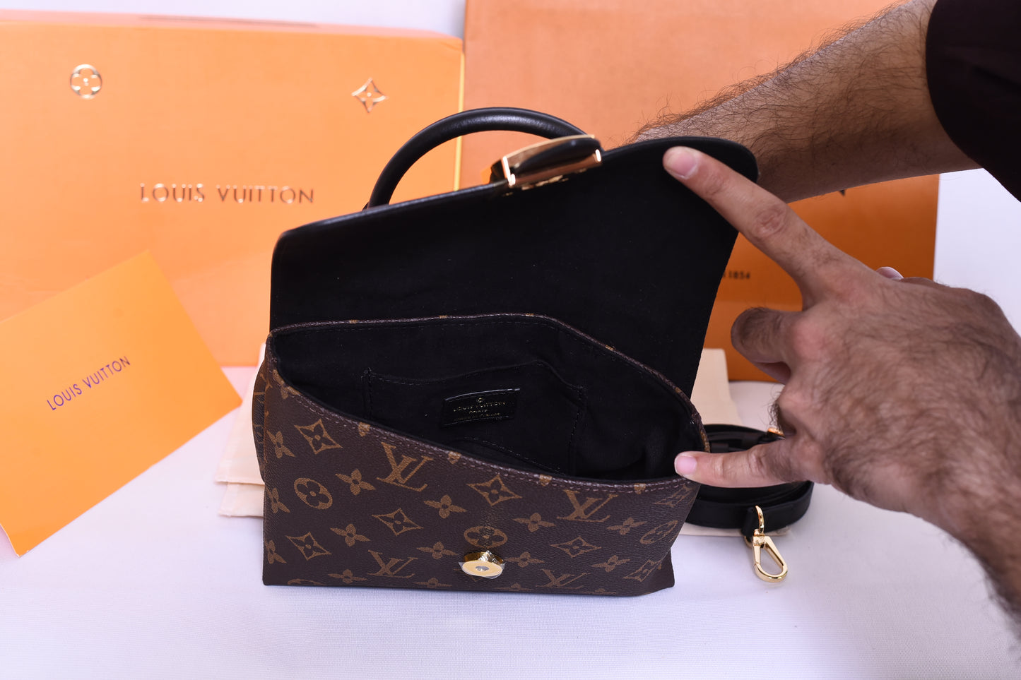 LV Logo Pattern Brown Mini Bag