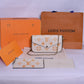 LV Logo Pattern White Mini Purse Bag