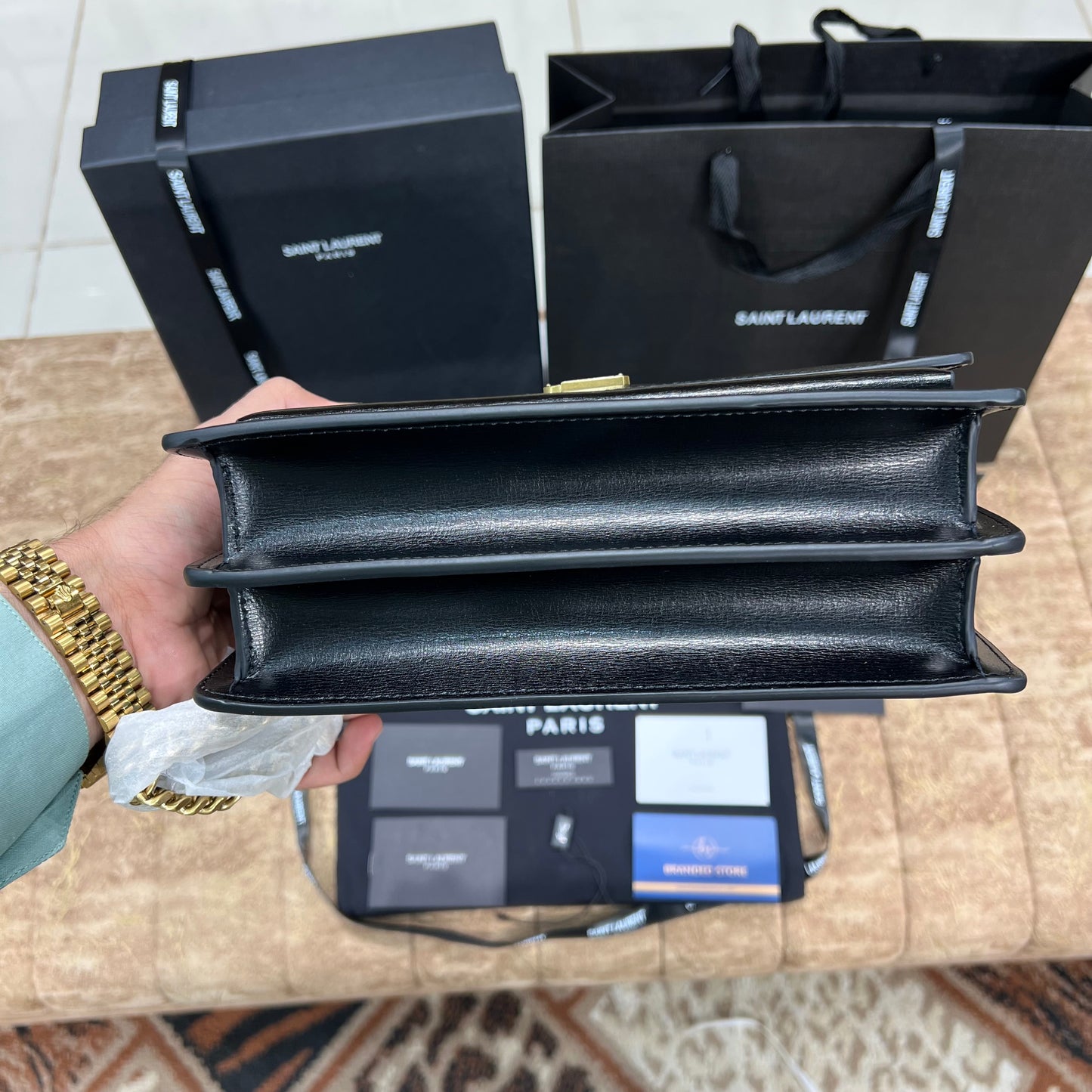 YSL Big Black Leather Bag