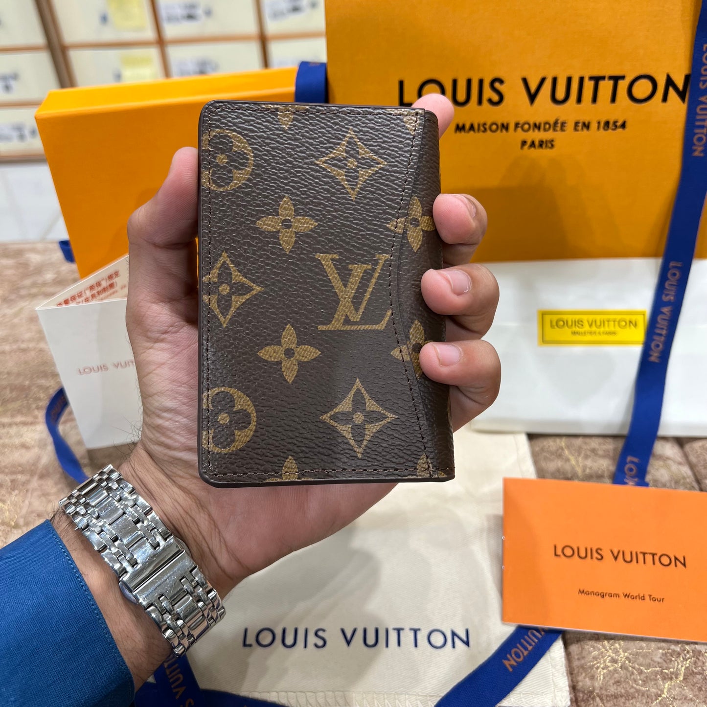 Louis Vuitton Brown Pattern Pocket Organizer Wallet