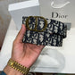 Dior Golden CD Buckle Reversible Belt Black/White