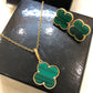 Van Cleef Necklace Set Green