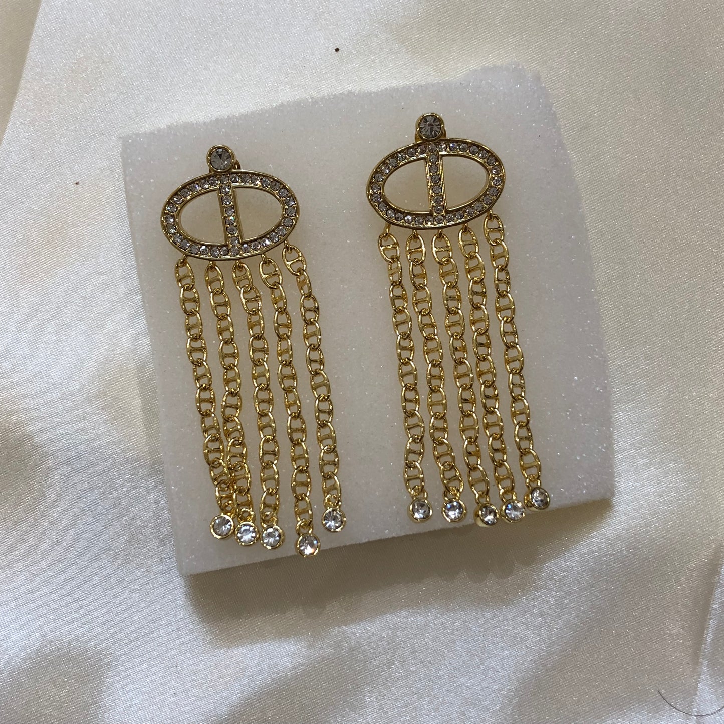 Hermes Chain Golden Earrings