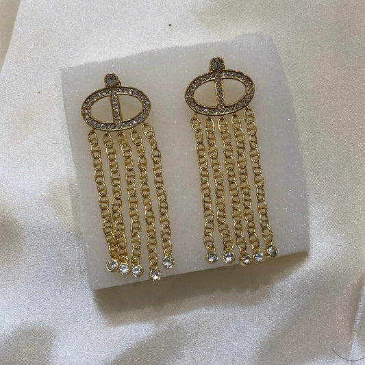 Hermes Chain Golden Earrings