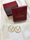 Valentino V Logo Golden Earrings