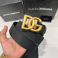 Dolce & Gabbana DG Logo Leather Belt Black