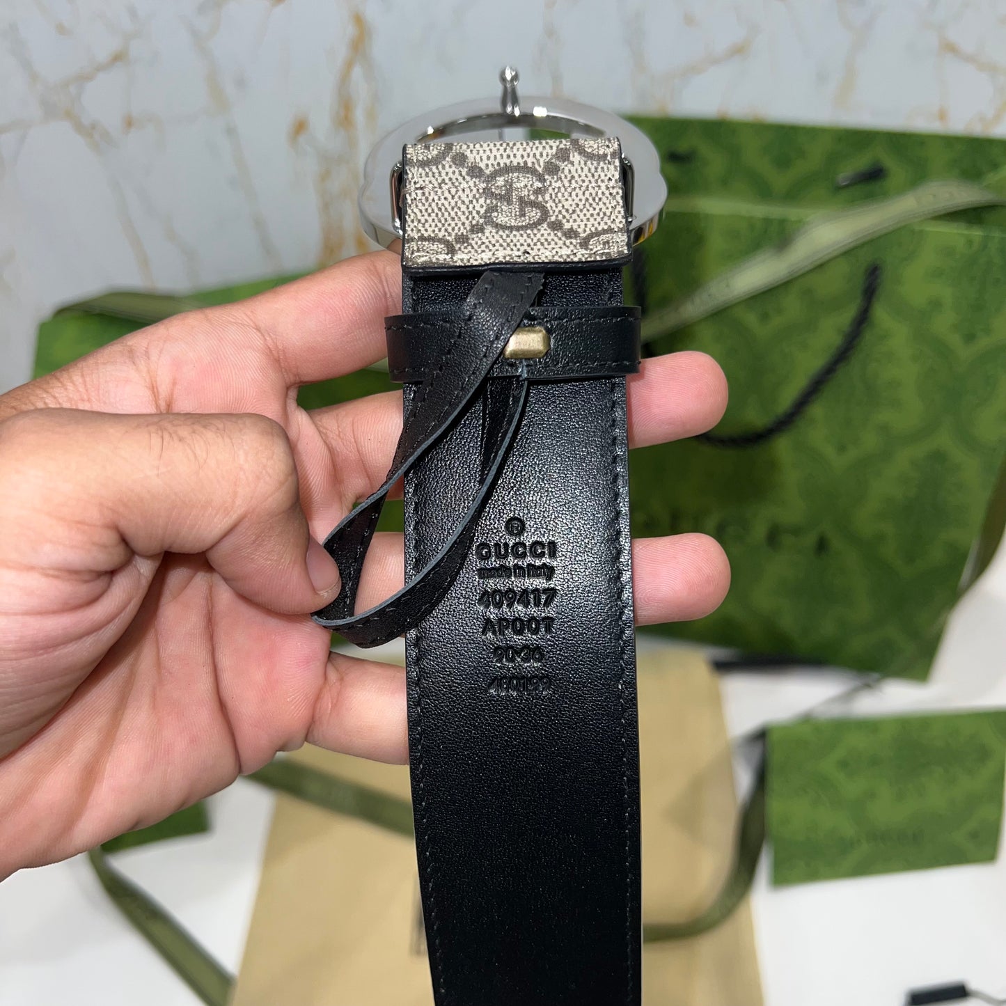 Gucci GG Supreme Interlocking G Belt Brown