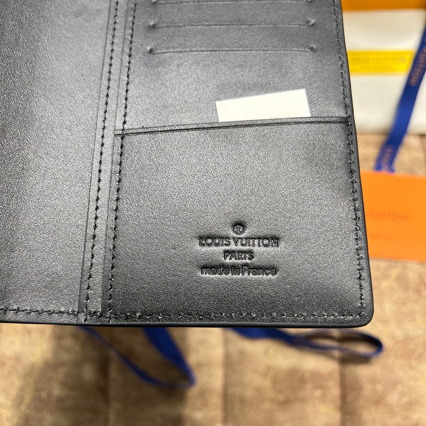 Louis Vuitton Black Embossed Long Wallet