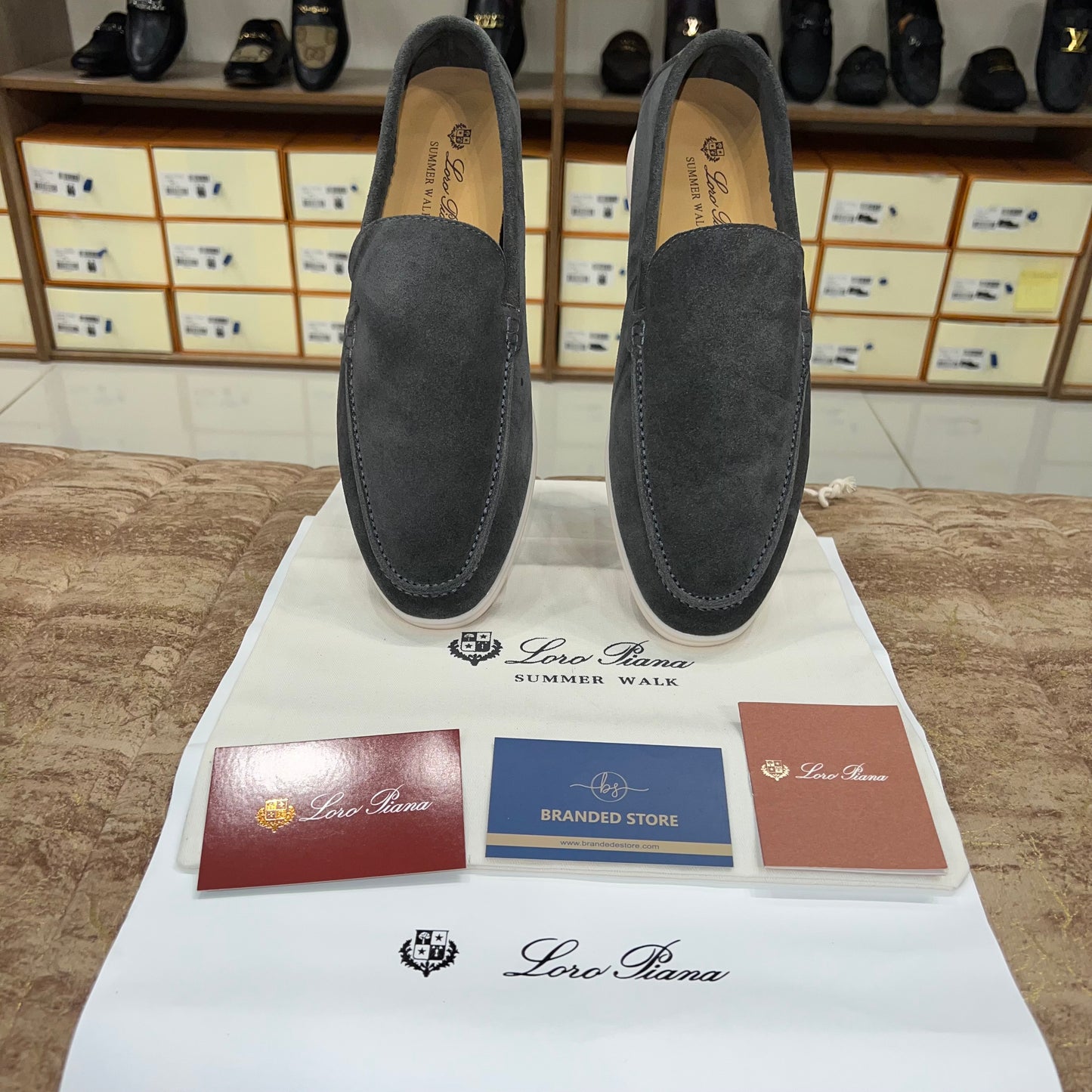 Loro Piana Summer Walk Loafer Suede - Grey