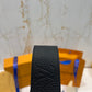 LV Black Logo Embossed Reversible Belt Black