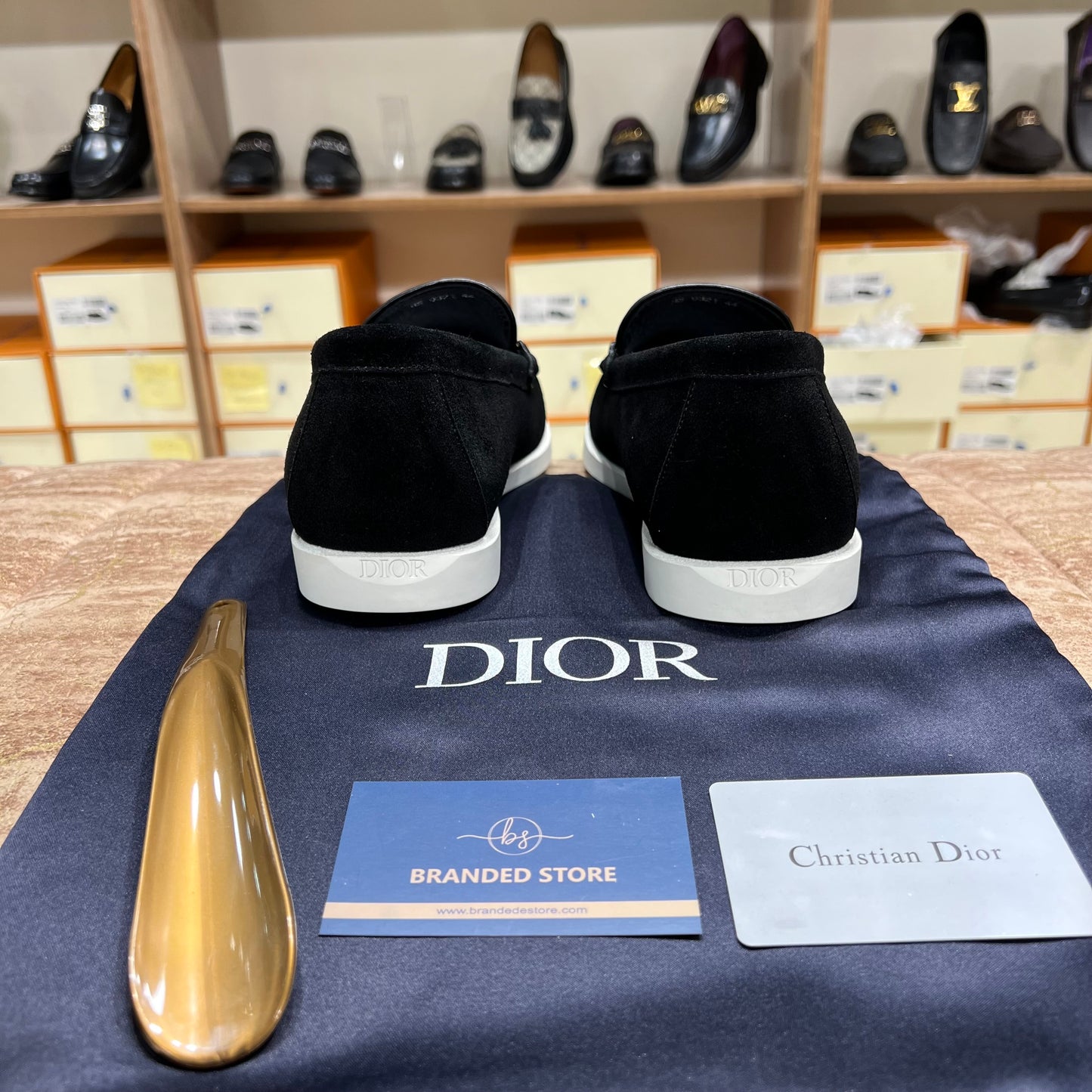 Dior Slip On Black Pattern Suede Leather