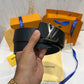 LV Silver Logo Reversible Belt Black
