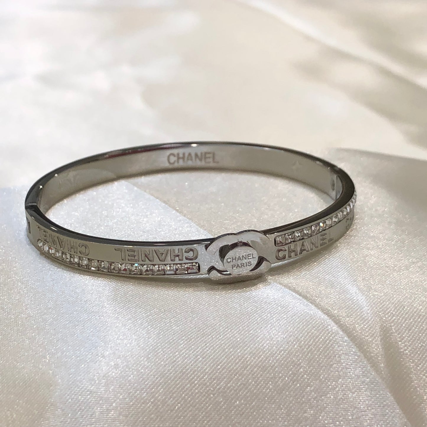 Chanel Logo Silver Bracelet