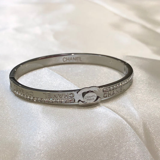 Chanel Logo Silver Bracelet