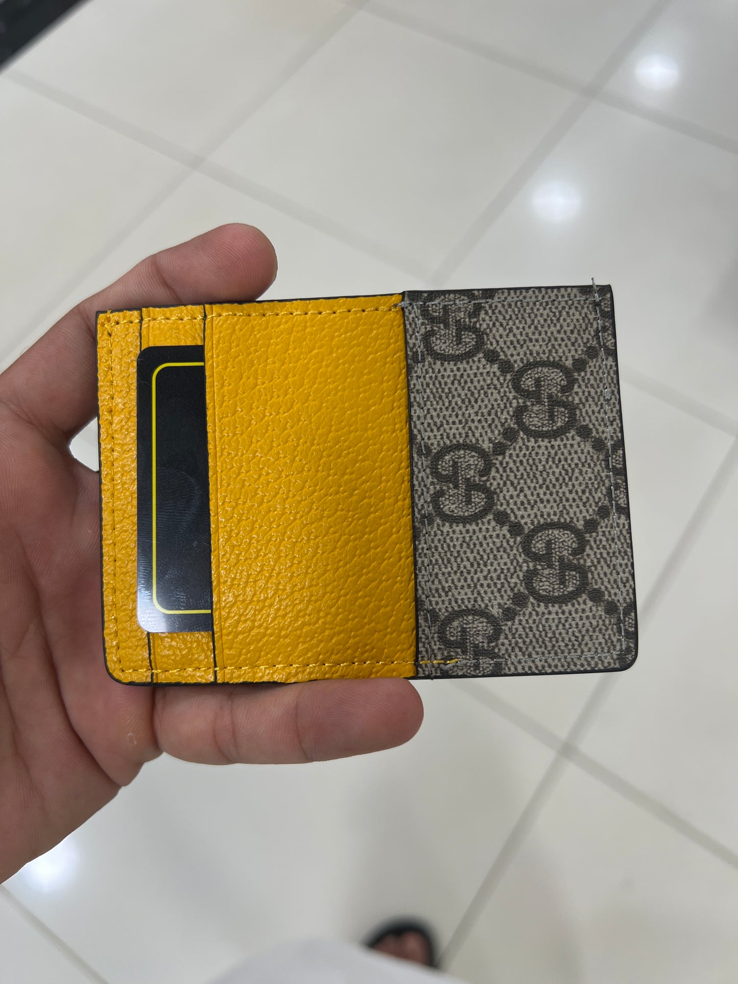 Gucci Tiger Brown Leather Cardholder Wallet