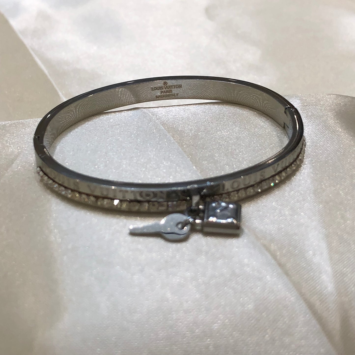 Louis Vuitton Mini Lock & Key Silver Bracelet