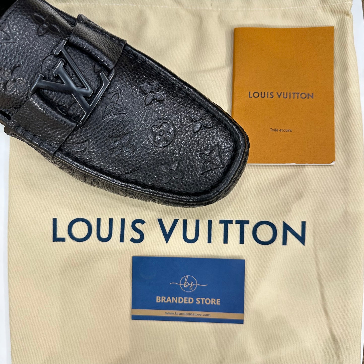 Louis Vuitton Black Embossed Black Buckle Normal Loafer